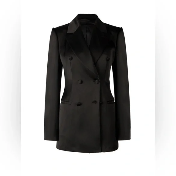 Veronica Beard Elianna Black Satin Blazer Mini Dress - Picture 2 of 14